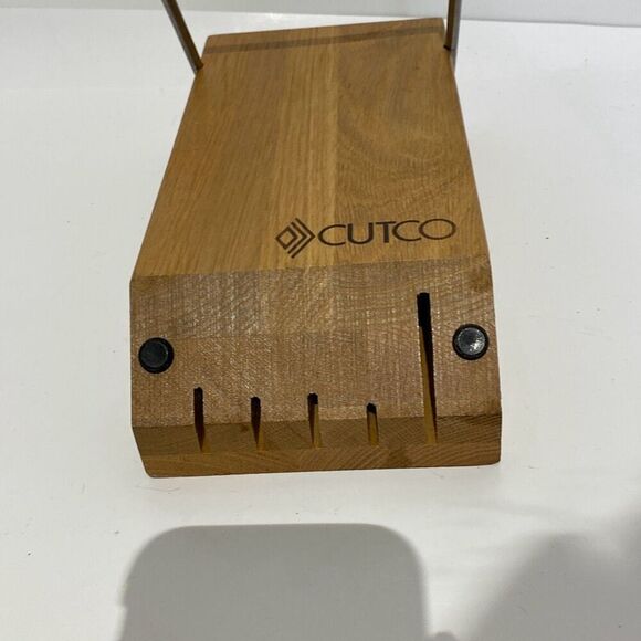 Cutco Oak Wood Knife Block Storage Space Saver Knives 5 Slot - Picture 8 of 8